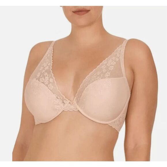 Natori NWT size 32DD Cherry Blossom lace bra - Cameo rose - Picture 1 of 9